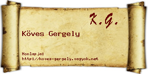 Köves Gergely névjegykártya