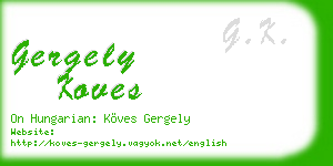 gergely koves business card